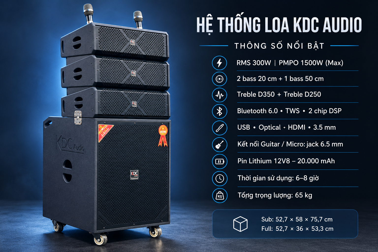 Tổng quan loa di động K-F8 KDC Audio